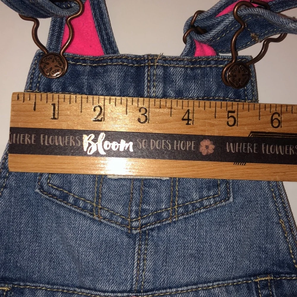 Oshkosh Girls Denim overalls 12 Month Hot Pink Girls denim fleece lined